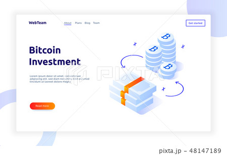 Isometric bitcoin investment and growth  concept 48147189
