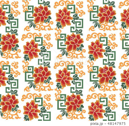 Peony flower pattern vector in Chinese style. Peony flower pattern vector in Chinese style. 48147975