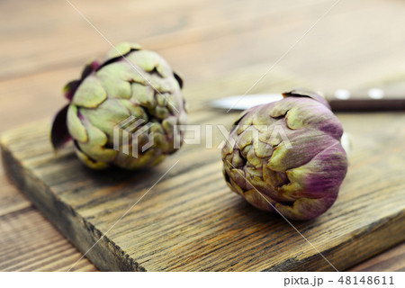 Two fresh artichokes 48148611
