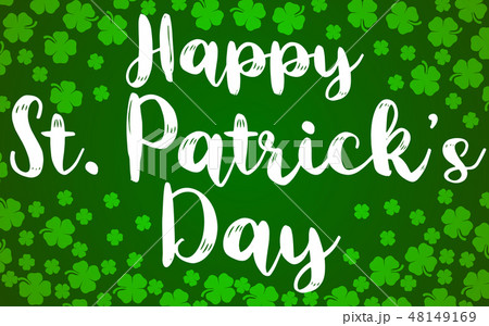 Happy St. Patrick's Day Banner Shamrocks 4 Leaf Happy St. Patrick's Day Banner Shamrocks 4 Leaf 48149169