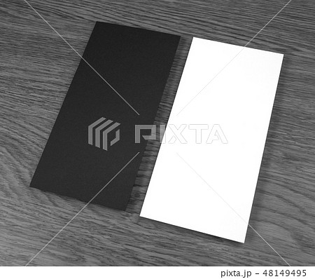 Blank flyer over wooden background  48149495