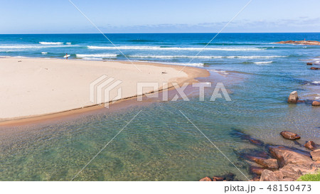 Scenic Beach Surfer Blue Ocean River Mouth Scenic Beach Surfer Blue Ocean River Mouth 48150473
