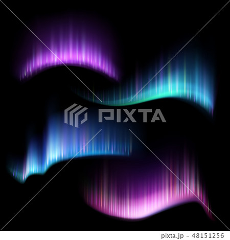 Northern aurora lights strips, borealis vector set Northern aurora lights strips, borealis vector set 48151256