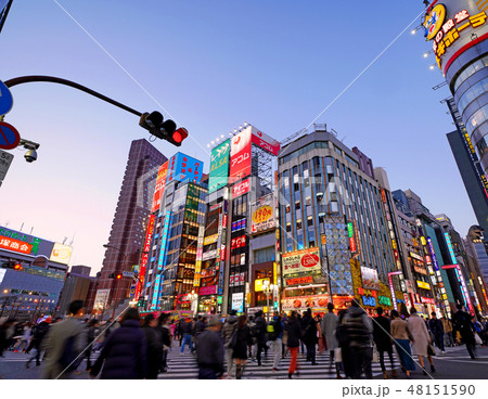 日本の東京都市景観 歌舞伎町などを望む(夜景) 日本の東京都市景観 歌舞伎町などを望む(夜景) 48151590