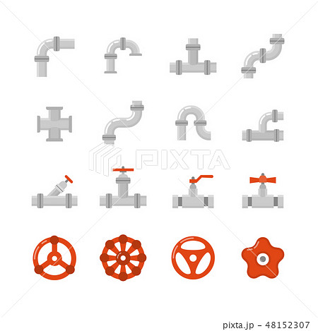 Pipe Connector Water Pipe Fitting Flat Vector のイラスト素材