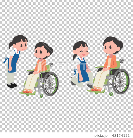 日本ユニバーサルマナー協会監修素材＋車椅子　接客 48154131