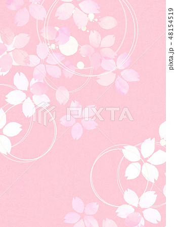 桜　水彩風　テクスチャー 48154519