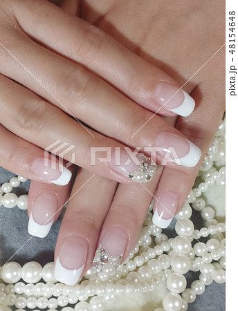 白フレンチネイル 白フレンチネイル 48154648