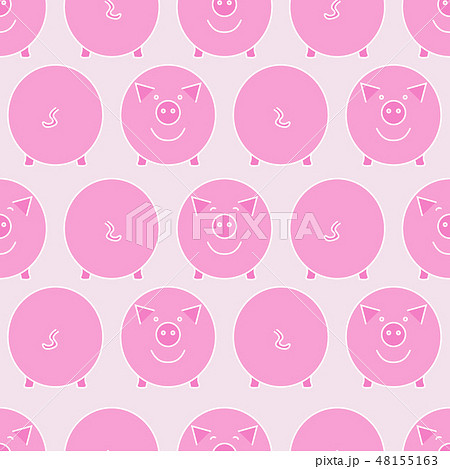 Pink pig. Seamless pattern. 48155163