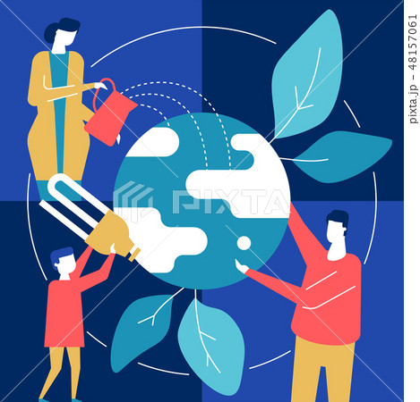 Green planet - colorful flat design style illustration 48157061