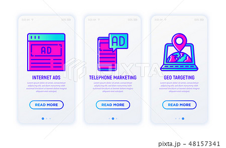 Advertising thin line icons set 48157341