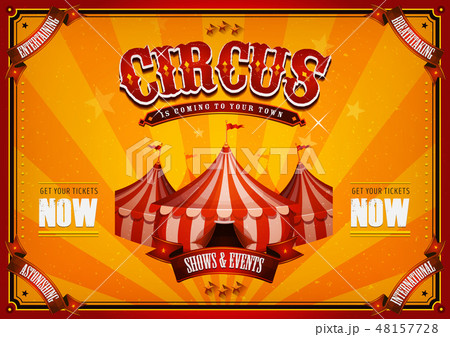 Vintage Circus Poster With Big Top Vintage Circus Poster With Big Top 48157728