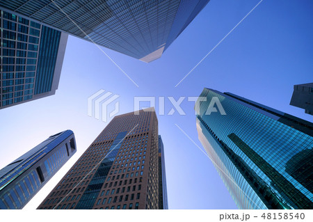 日本の東京都市景観　汐留の超高層ビル群 48158540
