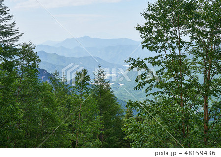 長野県 川上牧丘林道からの川上村の眺め 長野県 川上牧丘林道からの川上村の眺め 48159436