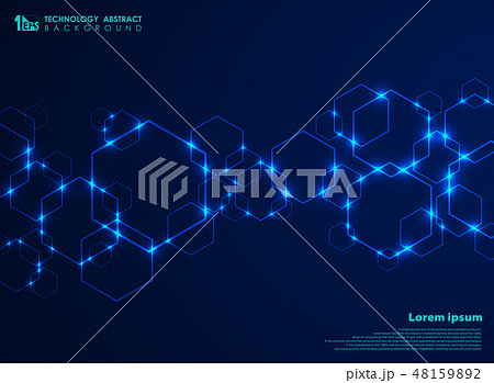 Abstract futuristic hexagon shape pattern gradient 48159892