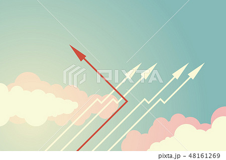 Minimalist stile red arrow changing Minimalist stile red arrow changing 48161269