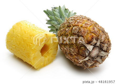 Ripe pineapple fruit isolated on white Ripe pineapple fruit isolated on white 48161957