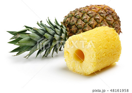 Ripe pineapple fruit isolated on white Ripe pineapple fruit isolated on white 48161958