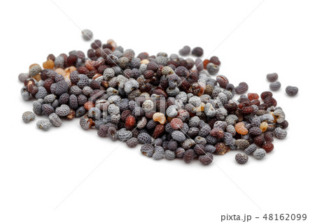 Heap of poppy seeds isolated on white Heap of poppy seeds isolated on white 48162099