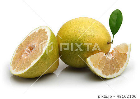 Fresh pomelo fruits isolated on white 48162106