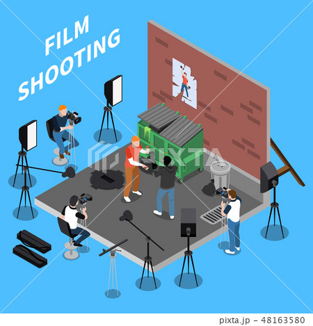 Film Shooting Isometric Background  48163580