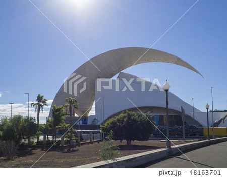 Spain, Canary islands, Tenerife, Santa Cruz de Tenerife, December 27, 2017: Auditorio de Tenerife Spain, Canary islands, Tenerife, Santa Cruz de Tenerife, December 27, 2017: Auditorio de Tenerife 48163701