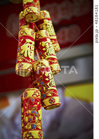中国の爆竹飾り　結び飾り　春節イメージ 48164181