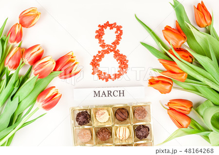 8 March International Women's Day greeting card 48164268