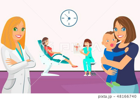 Woman Gynecological Examination Flat Illustration 48166740