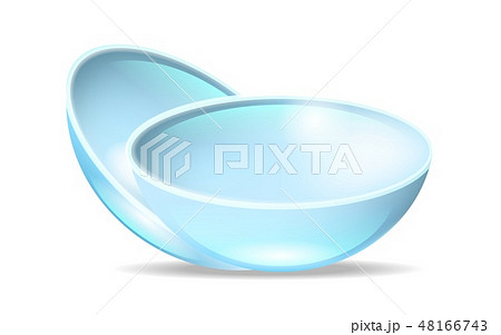 Two Isolated Contact Lenses on White Background 48166743