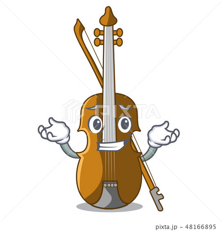 Grinning violin in the shape cartoon wood 48166895