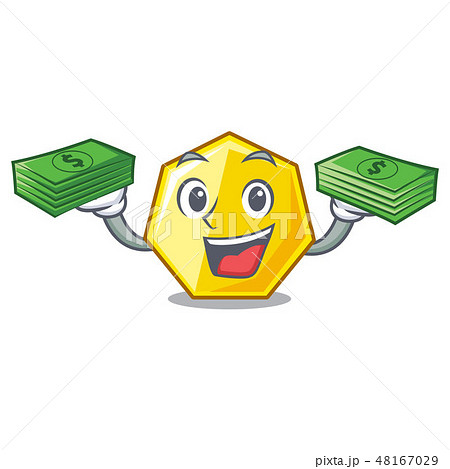 With money bag heptagon sticks in the character wall 48167029