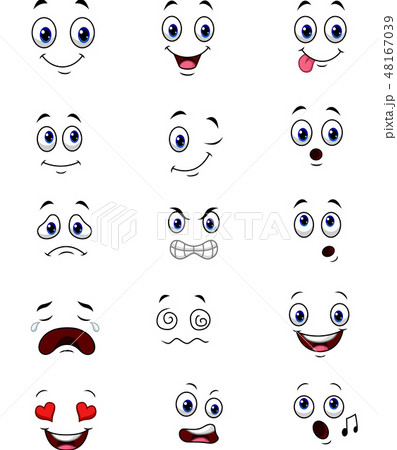 Cartoon faces expressions collection set Cartoon faces expressions collection set 48167039