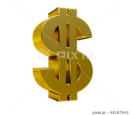 dollar sign on white background money gold symbol  48167843