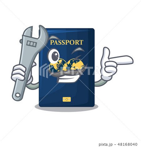 Mechanic blue passport isolated with the cartoons Mechanic blue passport isolated with the cartoons 48168040