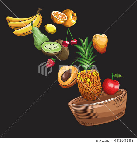 hand drawn fruits 48168188