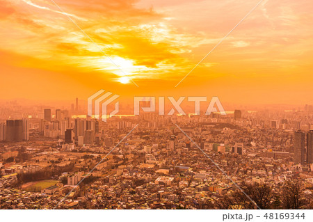 Beautiful landscape and cityscape of Seoul city Beautiful landscape and cityscape of Seoul city 48169344