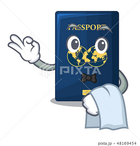 Waiter blue passport in the mascot bag 48169454