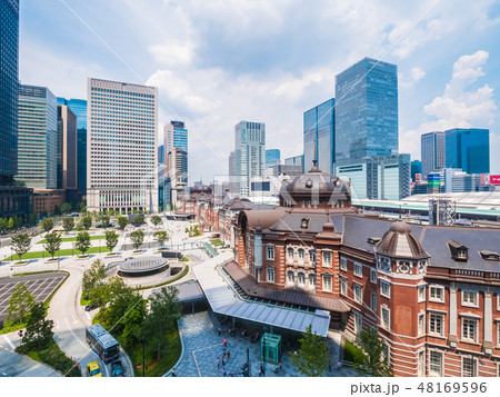Beautiful cityscape with architecture building and tokyo station Beautiful cityscape with architecture building and tokyo station 48169596