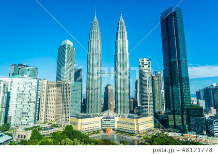 Beautiful architecture building exterior city in kuala lumpur skyline Beautiful architecture building exterior city in kuala lumpur skyline 48171778