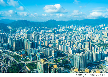 Beautiful architecture building exterior cityscape of hong kong city skyline Beautiful architecture building exterior cityscape of hong kong city skyline 48172417