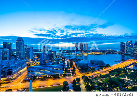 Beautiful architecture building exterior of singapore city 48172933