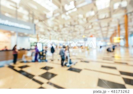 Abstract blur and defocused changi aiport terminal interior 48173262