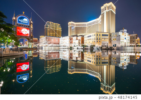 Beautiful architecture building of venetian and other hotel resort and casino Beautiful architecture building of venetian and other hotel resort and casino 48174145