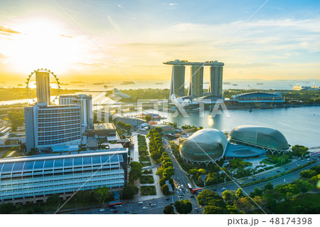 Beautiful architecture building exterior cityscape in Singapore city skyline 48174398