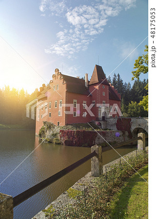 Cervena Lhota. Czech Republic. Castle on the lake 48175053