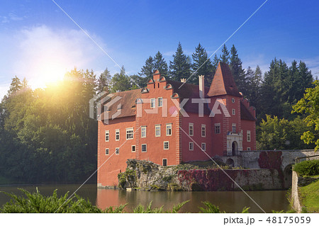 Cervena Lhota. Czech Republic. Castle on the lake 48175059