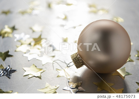 Christmas bauble and star shape confetti Christmas bauble and star shape confetti 48175073