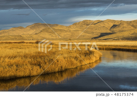 River and hill in Picabo, Idaho River and hill in Picabo, Idaho 48175374