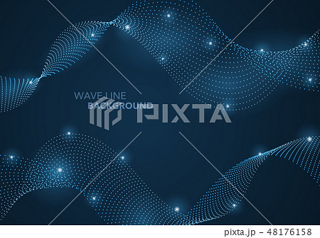 Futuristic abstract wave dot gradient line 48176158
